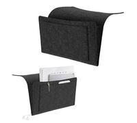 Tasca Portaoggetti Letto 32*21cm Porta Telecomando da Divano Organizer Feltro da Comodino Organizzatore Tasca Organizer Letto Porta Oggetti Comodino Cesto Portaoggetti,per Libri Cellulare(Nero)