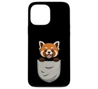 Tasca sul petto con panda rosso carino che sbircia per gli amanti degli animali Custodia per iPhone 13 Pro Max