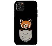 Tasca sul petto con panda rosso carino che sbircia per gli amanti degli animali Custodia per iPhone 11 Pro Max