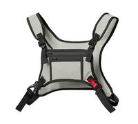 Tasca sul petto per giubbotti da corsa, 47 x 42 cm, panno impermeabile per immersioni | Tasca frontale portatile per esterni, organizer da viaggio per moto, borsa da allenamento, avventura, bianco