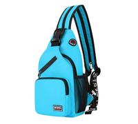 Tasca sul petto, zaino da donna, uomo, con foro per cuffie, borsa a tracolla, casual, con tracolla, per sport all'aria aperta, viaggi, shopping, Blu lago, vedi descrizione, Vedi descrizione