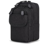 Tasca Tattica MOLLE, Organizer Multiscomparto for Gadget, Utility | Tasche con Cerniera, Porta Telefono e Porta Attrezzi for Outdoor Trekking Camping Viaggio, Gear e Accessori(Black)