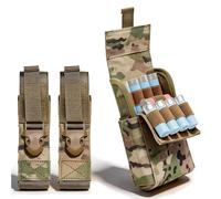 Tasca Tattica per Cartucce da Fucile Compatibile con MOLLE, Porta Cartucce da 25 Colpi con 2 Cinghie Multiuso per Torcia Elettrica O Attrezzi(CP)