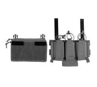 Tasca Tattica Tripla per Caricatori 5,56, con Borsa Multiuso e Porta-torniquete, per Gilet da Caccia Accessori Softair(Gray)