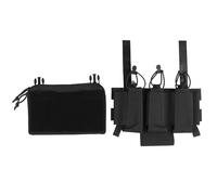 Tasca Tattica Tripla per Caricatori 5,56, con Borsa Multiuso e Porta-torniquete, per Gilet da Caccia Accessori Softair(Black)