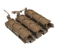 Tasca Tattica Tripla per Caricatori Estesi da 9 Mm, Borsa MOLLE per Caricatori a Estrazione Rapida, per Softair Caccia Tiro e Sport All'aria Aperta(Brown)