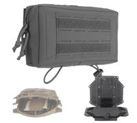 Tasca Utility Tattica MOLLE GP con Supporto Telefono Pieghevole | Plancia di Navigazione, Borsa Admin Grande for Cintura e Gilet, Porta Blocco Hook Loop Telefoni fino 15 x 8 cm(Gray)