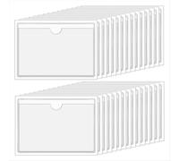 Tasche adesive trasparenti 4X6 pollici, tasche per schede indice, buste autoadesive con tasche per etichette a caricamento dall'alto (30 pezzi)