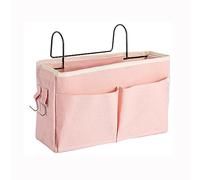 Tasche da Letto Appendibile con Gancio Borsa da Comodino per Organizer Sospesa Portaoggetti da Letto Appendibile Pratici Accessori per Il Letto Adatto per Letti a Castello Lettino Bambini (Rosa)