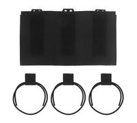 Tasche Multiuso Elastiche a Tre Scomparti, Custodia per Attrezzatura in Nylon Resistente con Attacco MOLLE, Custodia Universale per Equipaggiamento Tattico.(Black)