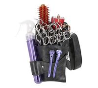 Tasche strumenti per capelli ， Borsa for forbici da parrucchiere in PU, strumento di bellezza for parrucchiere, clip for pettini, borsa da barbiere(Dark Grey)