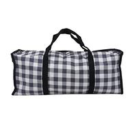 Tasche trasparenti con chiusura lampo e grande capacità, antipolvere, organizer per abiti rimovibile, custodia per CD in pellicola di PVC (blu a quadretti)