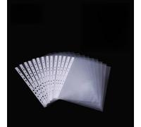 Tasche trasparenti per fogli A4-11 fori, formato trasparente dall'alto, resistente, dimensioni: 30 x 23 cm, materiale ufficiale