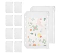 Tasche trasparenti per raccoglitori, 10 pezzi di classificazione di documenti, tasche per raccoglitori a 6 anelli, per carte di credito, rapporti di progetto, fotografie, documenti fiscali