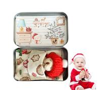 Taschenbär-Plüschtier | Weihnachtsgeschenkset mit Umarmungskarte | Weiches Mini-Plüschtier mit Geschenkbox, süßes Taschen-Teddytier für Kinder, Freunde, Familie, Weihnachtsüberraschung, Weihnachtsdeko