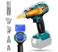 TASDISE Pistola ad aria calda, pistola ad aria calda, temperatura regolabile 50 ℃-550 ℃, ventilatore ad aria calda senza fili, compatibile con batteria Makita 18 V, pistola ad aria calda, brushless