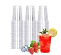 TashiBox - 100 set di bicchieri usa e getta in plastica, 100 pezzi 16 Ounce, 100 Cups Trasparente.