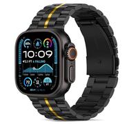 Tasikar Band Compatibile con Apple Watch Band 49mm 45mm 44mm 42mm Cinturino di ricambio in metallo inossidabile Premium Compatibile con Apple Watch Ultra SE Series 9 8 7 6 5 4 3 2 1, Nero-Oro