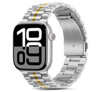 Tasikar Band Compatibile con Apple Watch Band 49mm 46mm 45mm 44mm 42mm Cinturino di ricambio in metallo inossidabile Premium Compatibile con Apple Watch Ultra SE Series 10 9 8 7 6 5 4 3, Argento-Oro