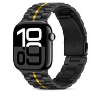Tasikar Band Compatibile con Apple Watch Band 49mm 46mm 45mm 44mm 42mm Cinturino di ricambio in metallo inossidabile Premium Compatibile con Apple Watch Ultra SE Series 10 9 8 7 6 5 4 3 2 1,Nero-Oro