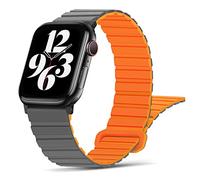 Tasikar Cinturini Compatibile con Cinturino Apple Watch 42mm(Series 10) 41/40/38mm, Cinturino con Loop Magnetico Silicone [Indossabile Due Lati] per iWatch Series 10 9 8 7 6 5 4 3 SE (Arancio-grigio)