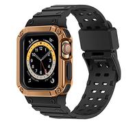 Tasikar Cinturini Sportiva Compatibile con Cinturino Apple Watch 41mm 40mm 38mm con Cover Paraurti, Banda Robusto con Custodia Protezione Rialzata per iWatch Series 8 7 6 5 4 3 2 1 SE (Oro Rosa Nero)