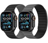 Tasikar Cinturino Magnetico Indossabile Doppia Faccia Compatibile con Apple Watch 49mm 46mm 45mm 44mm 42mm, Fascia Sportiva in Silicone per iWatch Ultra SE serie 10 9 8 7 6 5 4 3, Nero-Grigio