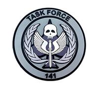 Task Force 141 Black Operative Cosplay Airsoft PVC Patch Morale Toppa (Grigio Chiaro)