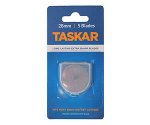 Taskar - Confezione di 5 lame rotanti per taglierino Olfa Etc, 28 mm