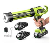 TaskStar Pistola Silicone con 2-Batterie & Luce-LED, Pistola Silicone Professionale Compatibili con Ma-kita 18V Batteria de 300ml per Calafataggio e Sigillatura,Verde