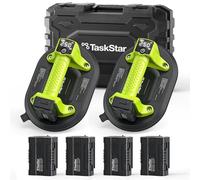 Taskstar Ventosa Elettrica: Ventosa a Batteria da 25cm per Piastrelle con 4x Batteria da 3000mAh - Carico verticale 250 kg - Display LCD, Sollevatore a Vuoto Senza Fili per Piastrelle (Verde)