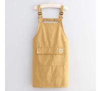 Taslan - Grembiule in tessuto in stile giapponese, con taglio 3D, cinghie regolabili e grande tasca frontale funzionale per cucinare tutti i giorni (giallo)