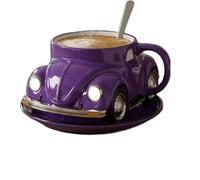 Tasse a café en forme de scarabée, tasse a café en céramique faite à la main, tasse a thé fantasia, decorazione dell'ufficio, tasse a café en forme de voiture pour les fans de voitures(Purple)