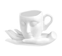 Tasse De Café En Visage Humain 3D - Sculpted 260 Ml Ensemble De Tasse De Thé Et De Soucoupe En Céramique 260 Ml, Tasse D'expression Faciale, Tasse Personnalisée Pour Le Thé, Café, Lait, Eau, Ma