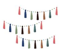 Tassel Garland - 51 Inch Boho Decor | Wool Cotton Banner - Colorful Handmade Hanging Decoration for Home, Classroom, and Party with Vibrant Design, Ideal for Holidays, Birthdays, and Festivals