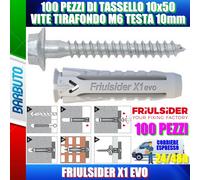 TASSELLI 10x50 X1 EVO CON VITE TIRAFONDO M6 DA 10 - 100 PEZZI
