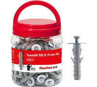 FISCHER TASSELLI A VITE SB 9/4 IN BARATTOLO 100pz+25pz omaggio
