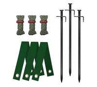 Tasselli facili da contorto, include corda di cotone per organizzare rapidamente in giardini e campeggi. Installazione semplice, set di picchetti riciclabili verdi