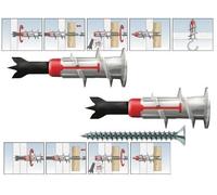 TASSELLI FISCHER AUTOPERFORANTI DUOBLADE SENZA VITE LUNGHEZZA 44 MM PZ.50