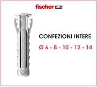 Fischer 25 Tasselli SX Plus 12x60 mm per Muro Pieno, Mattone Forato, Muratura, Calcestruzzo, per il Fissaggio di Lampadari, Mobili, Pensili, Mensole, 567612