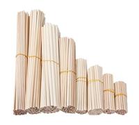 Tasselli in legno, Bastoncini di legno for lavori artigianali 3-8 mm x 100-300 Confezione da 10-50(25pcs 5mmx200mm)