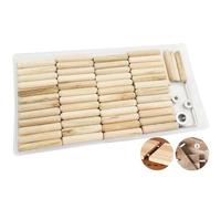 Tasselli Legno, CESFONJER 100 pcs Spine Legno, 2 pcs Perni di Centraggio e 1 pcs Anelli per Punte Trapano, con chiave esagonale, per Mobili Porte e Progetti Artistici (6mm)