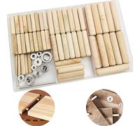 Tasselli Legno, CESFONJER 116 pcs Spine Legno, 6 pcs Perni di Centraggio e 3 pcs Anelli per Punte Trapano, per Mobili Porte e Progetti Artistici (6mm/60 pcs, 8mm/34pcs, 10mm/22pcs)