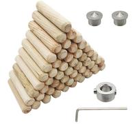 Tasselli Legno, CESFONJER 55 pcs Spine Legno, 2 pcs Perni di Centraggio e 1 pcs Anelli per Punte Trapano, con chiave esagonale, per Mobili Porte e Progetti Artistici (8mm)