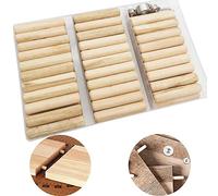 Tasselli Legno, CESFONJER 63 pcs Spine Legno, 2 pcs Perni di Centraggio e 1 pcs Anelli per Punte Trapano, con chiave esagonale, per Mobili Porte e Progetti Artistici (10mm)