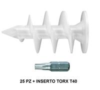 Tasselli per Pannelli Isolanti e Cappotto Confez. da 25 pz + inserto torx t40