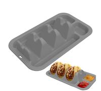 Tasselli - Piastre di stecca in silicone sicuro a microonde | di servizio a conchiglia con 3 divisori, riutilizzabile alimentare in silicone che non scivola con 2 Com