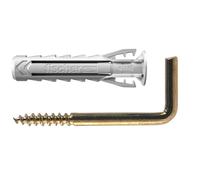Fischer 10 x Ganci Appendi Quadri Gold con Tasselli SX 4 G, 10 pz, Gancio per Cornici Pesanti su Muro, 504438