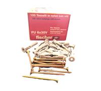 Tassello Espansione in Plastica a Farfalla con Vite FU 6x35 V Pz. 100 FISCHER