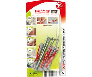 Tassello Fischer Duopower 6 x 50 S K con vite 4 pz ciascuno